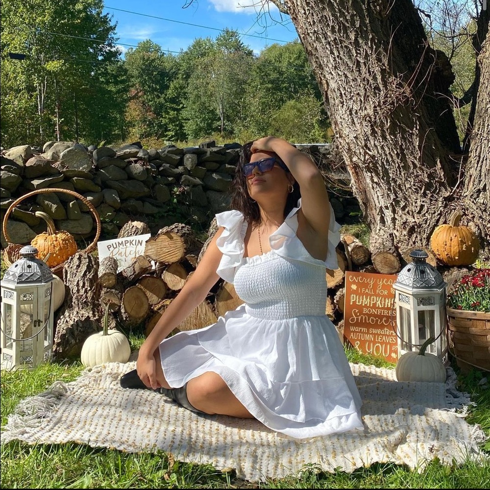 Express ruffle off the shoulder dress